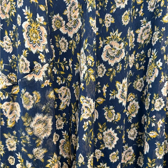 American Eagle Navy Floral Chiffon Fit and Flare Skirt XXL - Picture 5 of 11